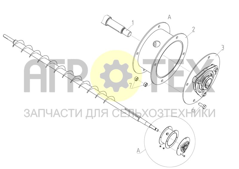 Шнек распределительный (181.21.11.000-01) (№1 на схеме)